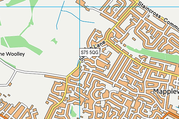 S75 5QG map - OS VectorMap District (Ordnance Survey)