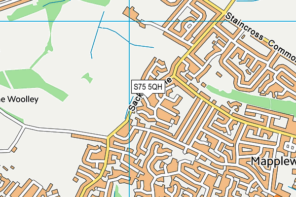 S75 5QH map - OS VectorMap District (Ordnance Survey)