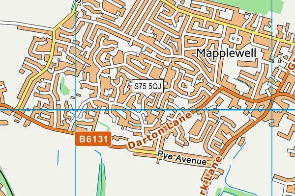 S75 5QJ map - OS VectorMap District (Ordnance Survey)