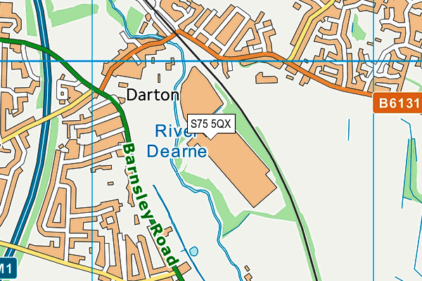 S75 5QX map - OS VectorMap District (Ordnance Survey)