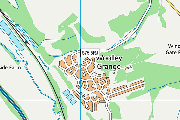 S75 5RJ map - OS VectorMap District (Ordnance Survey)