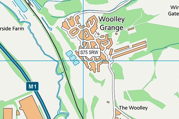 S75 5RW map - OS VectorMap District (Ordnance Survey)