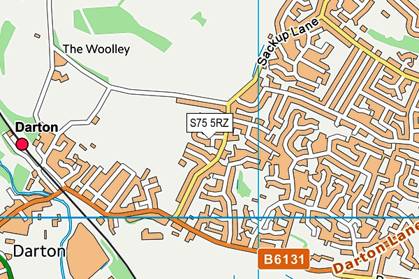 S75 5RZ map - OS VectorMap District (Ordnance Survey)