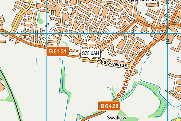 S75 6AH map - OS VectorMap District (Ordnance Survey)