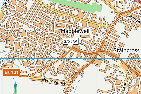 S75 6AP map - OS VectorMap District (Ordnance Survey)