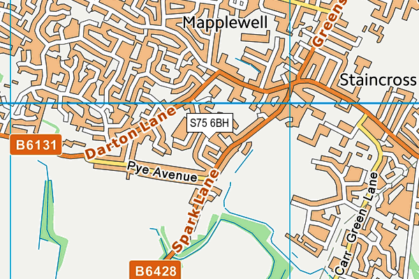 S75 6BH map - OS VectorMap District (Ordnance Survey)