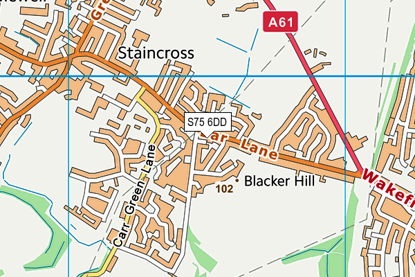 S75 6DD map - OS VectorMap District (Ordnance Survey)