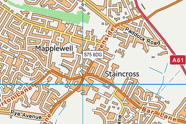 S75 6DG map - OS VectorMap District (Ordnance Survey)