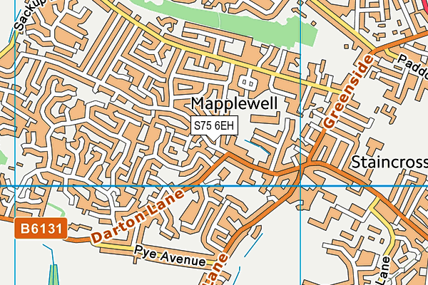 S75 6EH map - OS VectorMap District (Ordnance Survey)