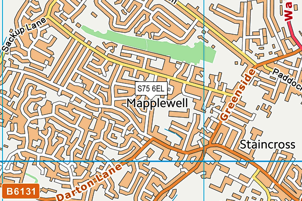 S75 6EL map - OS VectorMap District (Ordnance Survey)