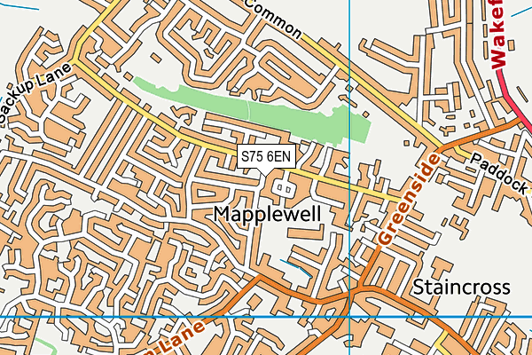 S75 6EN map - OS VectorMap District (Ordnance Survey)