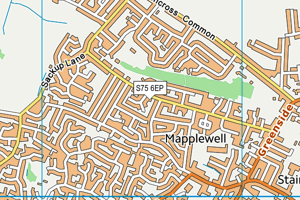 S75 6EP map - OS VectorMap District (Ordnance Survey)