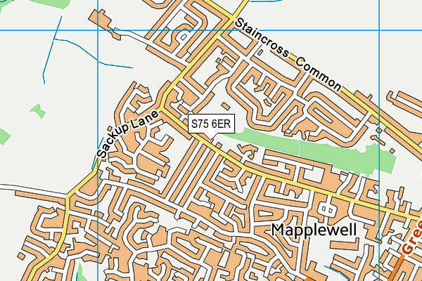 S75 6ER map - OS VectorMap District (Ordnance Survey)