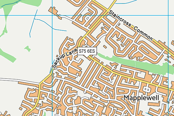 S75 6ES map - OS VectorMap District (Ordnance Survey)