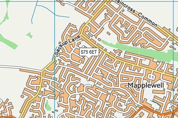 S75 6ET map - OS VectorMap District (Ordnance Survey)