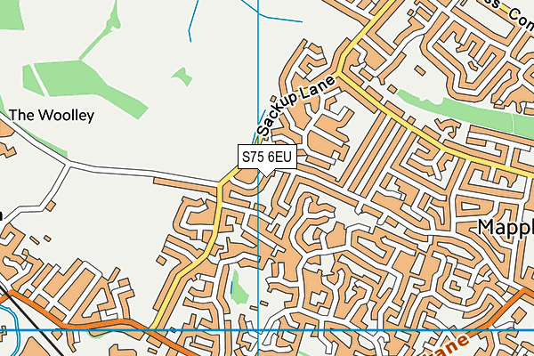 S75 6EU map - OS VectorMap District (Ordnance Survey)