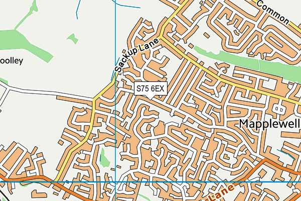 S75 6EX map - OS VectorMap District (Ordnance Survey)