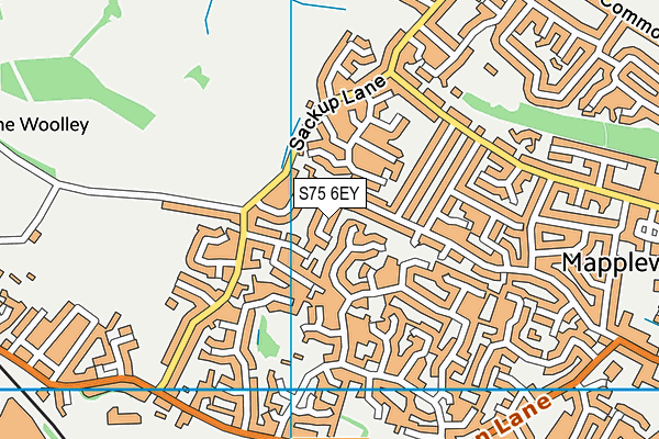 S75 6EY map - OS VectorMap District (Ordnance Survey)