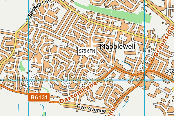 S75 6FN map - OS VectorMap District (Ordnance Survey)