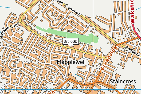 S75 6GD map - OS VectorMap District (Ordnance Survey)