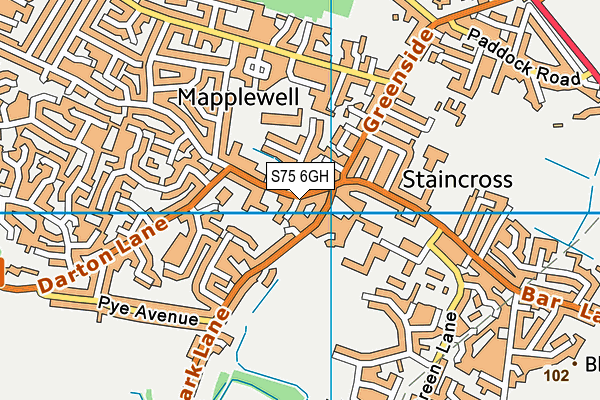 S75 6GH map - OS VectorMap District (Ordnance Survey)