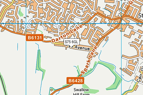 S75 6GL map - OS VectorMap District (Ordnance Survey)