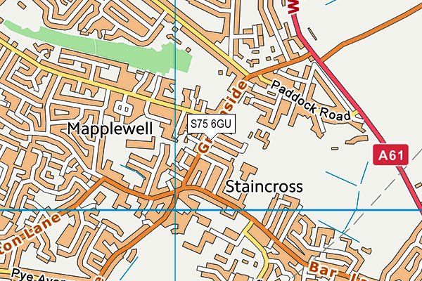 S75 6GU map - OS VectorMap District (Ordnance Survey)