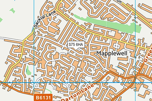 S75 6HA map - OS VectorMap District (Ordnance Survey)