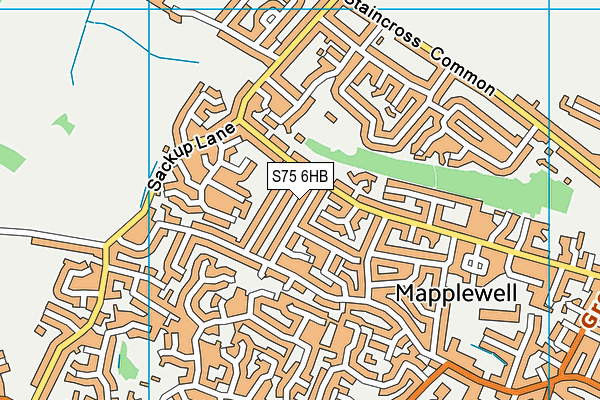S75 6HB map - OS VectorMap District (Ordnance Survey)