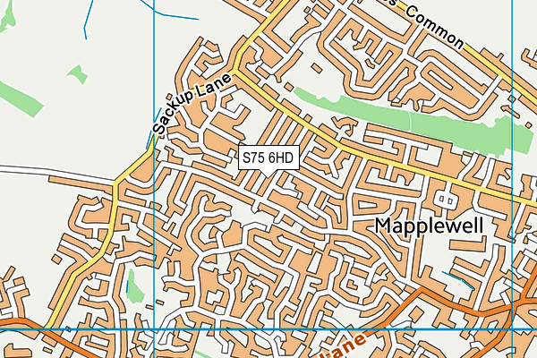 S75 6HD map - OS VectorMap District (Ordnance Survey)