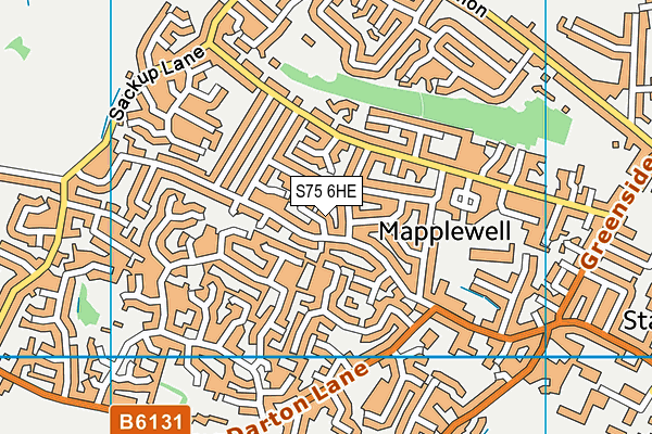 S75 6HE map - OS VectorMap District (Ordnance Survey)