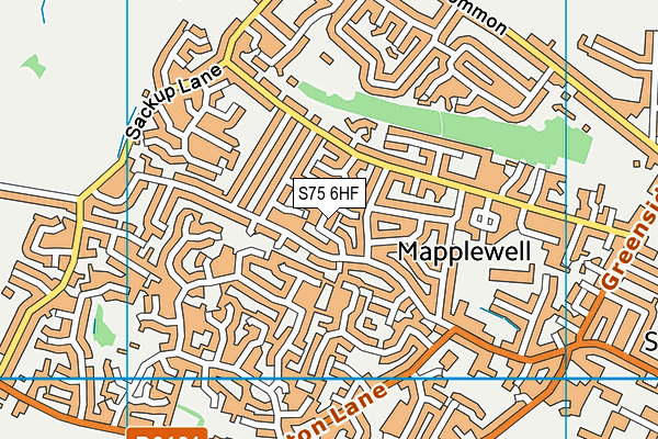 S75 6HF map - OS VectorMap District (Ordnance Survey)