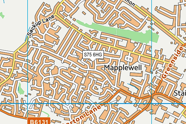 S75 6HG map - OS VectorMap District (Ordnance Survey)
