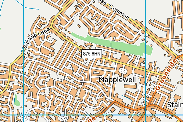 S75 6HN map - OS VectorMap District (Ordnance Survey)