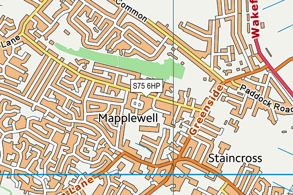 S75 6HP map - OS VectorMap District (Ordnance Survey)