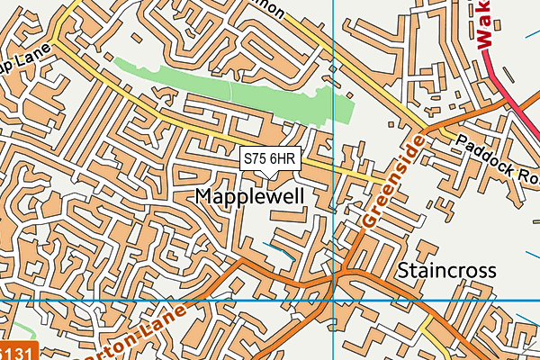 Wellgate Primary School map (S75 6HR) - OS VectorMap District (Ordnance Survey)