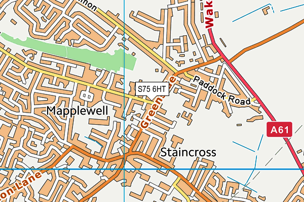 S75 6HT map - OS VectorMap District (Ordnance Survey)