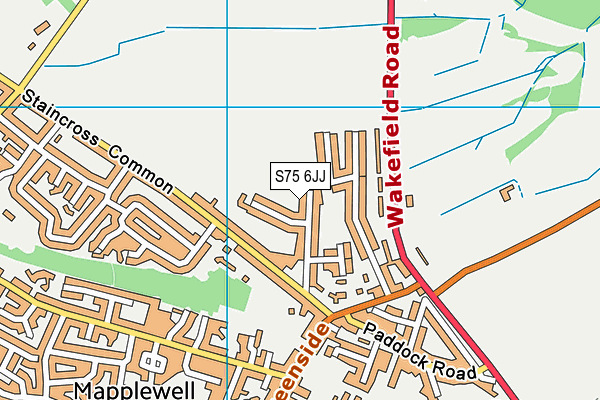 S75 6JJ map - OS VectorMap District (Ordnance Survey)