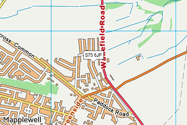 S75 6JP map - OS VectorMap District (Ordnance Survey)