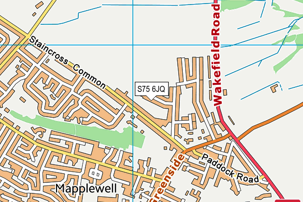 S75 6JQ map - OS VectorMap District (Ordnance Survey)