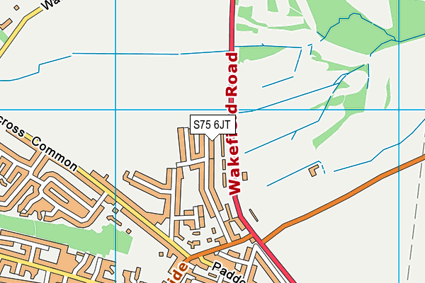 S75 6JT map - OS VectorMap District (Ordnance Survey)