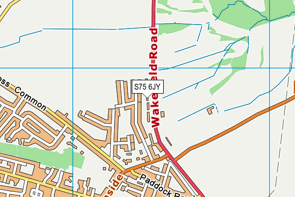 S75 6JY map - OS VectorMap District (Ordnance Survey)