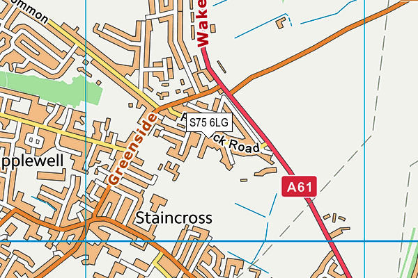 S75 6LG map - OS VectorMap District (Ordnance Survey)