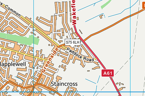 S75 6LH map - OS VectorMap District (Ordnance Survey)