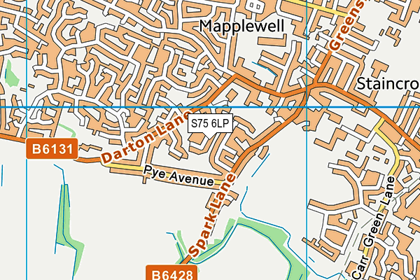 S75 6LP map - OS VectorMap District (Ordnance Survey)