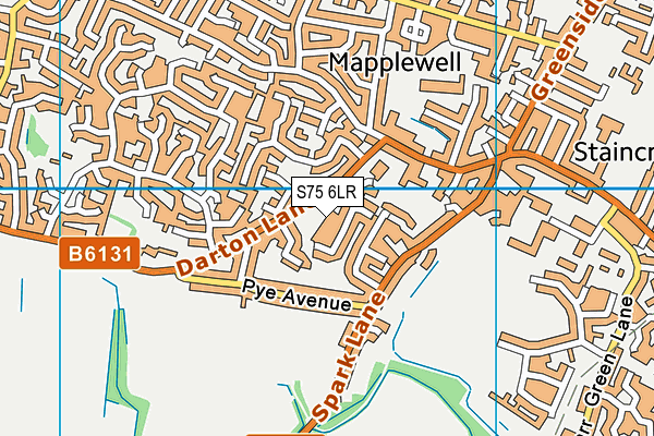 S75 6LR map - OS VectorMap District (Ordnance Survey)