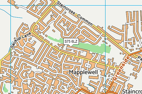 S75 6LZ map - OS VectorMap District (Ordnance Survey)