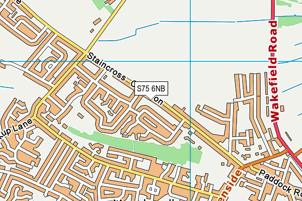 S75 6NB map - OS VectorMap District (Ordnance Survey)