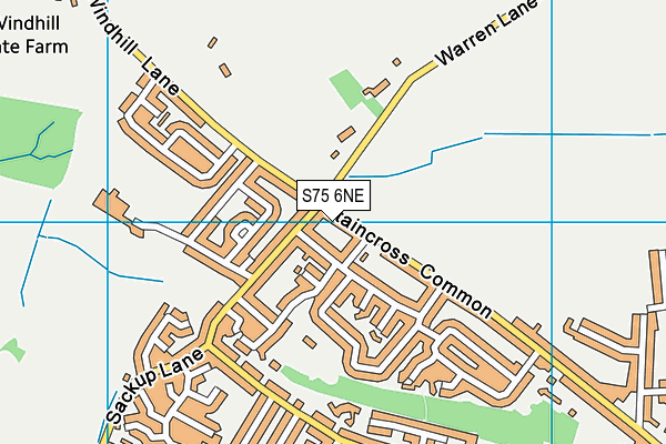 S75 6NE map - OS VectorMap District (Ordnance Survey)