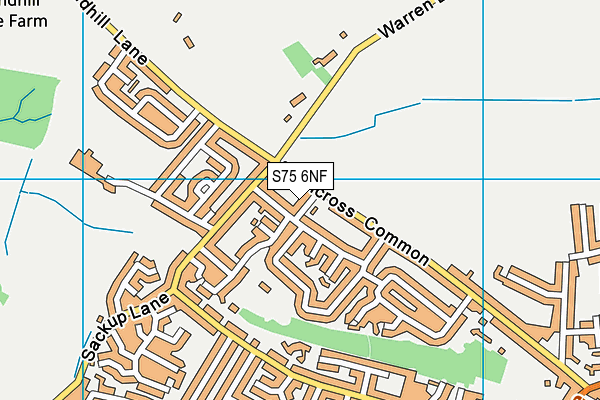 S75 6NF map - OS VectorMap District (Ordnance Survey)